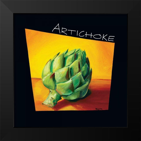 Artichoke Black Modern Wood Framed Art Print by Naylor, Mary
