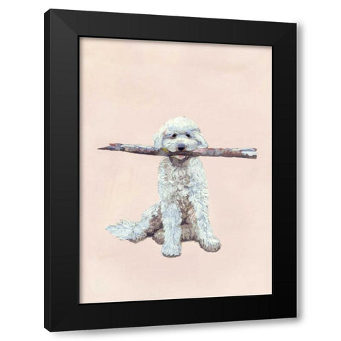 Playful Pups II Black Modern Wood Framed Art Print by Nicholas, Debbie