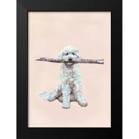 Playful Pups II Black Modern Wood Framed Art Print by Nicholas, Debbie