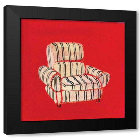 Stripes Black Modern Wood Framed Art Print by Nicholas, Debbie