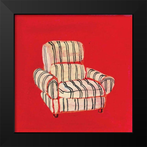 Stripes Black Modern Wood Framed Art Print by Nicholas, Debbie