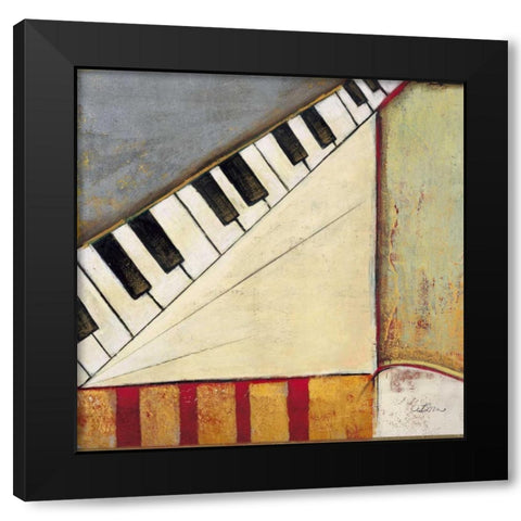Music Notes I Black Modern Wood Framed Art Print with Double Matting by Osborne, Susan