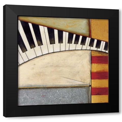 Music Notes II Black Modern Wood Framed Art Print with Double Matting by Osborne, Susan