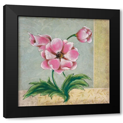 Spring Floral I Black Modern Wood Framed Art Print with Double Matting by Osborne, Susan