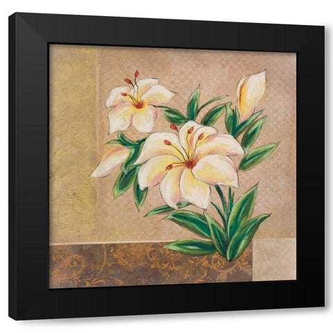 Spring Floral II Black Modern Wood Framed Art Print by Osborne, Susan