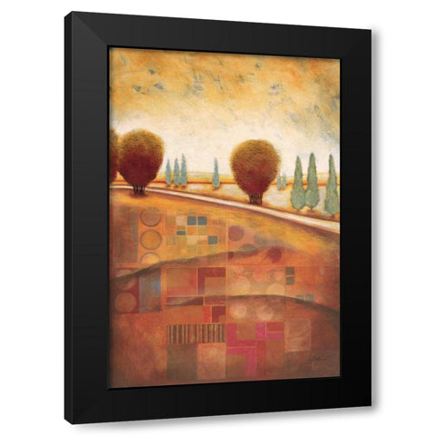Quilted Landscape II Black Modern Wood Framed Art Print with Double Matting by Osborne, Susan