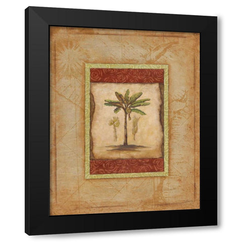 Palm Botanical Study I Black Modern Wood Framed Art Print with Double Matting by Osborne, Susan
