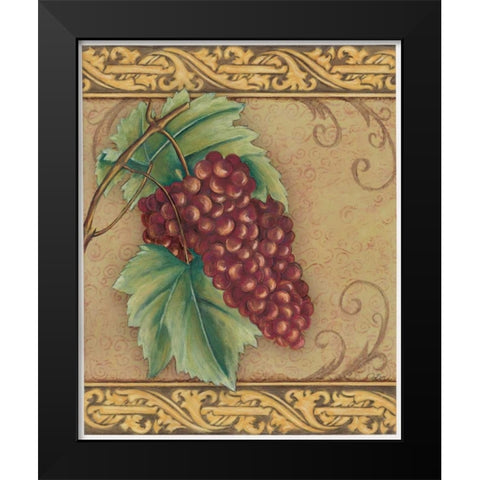 Grape Tapestry I Black Modern Wood Framed Art Print by Osborne, Susan