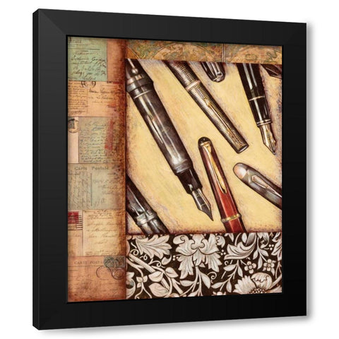 Calligraphy Black Modern Wood Framed Art Print with Double Matting by Osborne, Susan