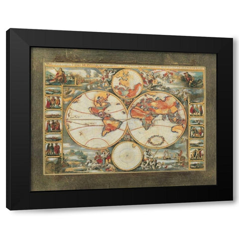 Old World View II Black Modern Wood Framed Art Print with Double Matting by Osborne, Susan
