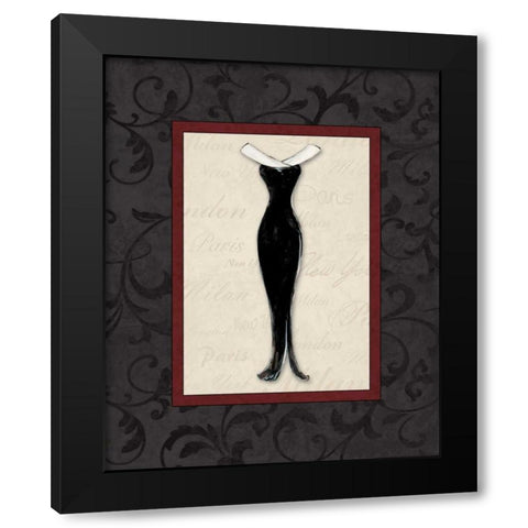 Fashion Dress I Black Modern Wood Framed Art Print with Double Matting by Osborne, Susan