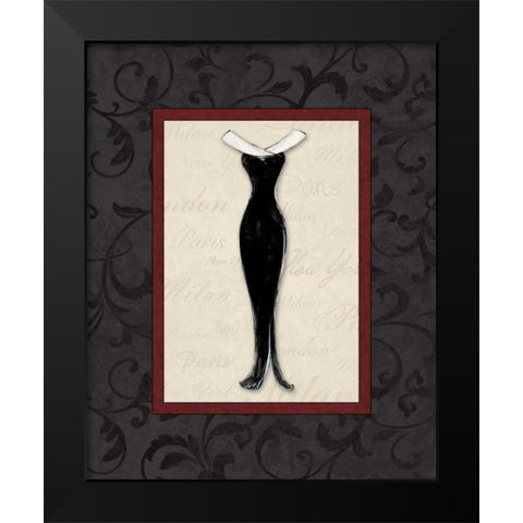 Fashion Dress I Black Modern Wood Framed Art Print by Osborne, Susan