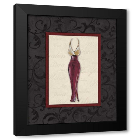 Fashion Dress II Black Modern Wood Framed Art Print by Osborne, Susan
