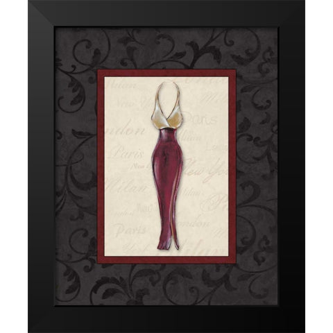 Fashion Dress II Black Modern Wood Framed Art Print by Osborne, Susan