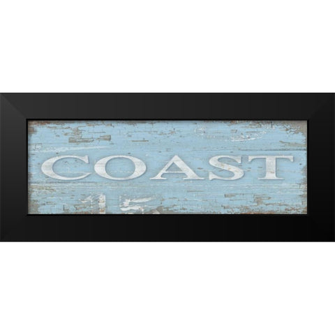 Coast Sign Black Modern Wood Framed Art Print by Paton, Julie