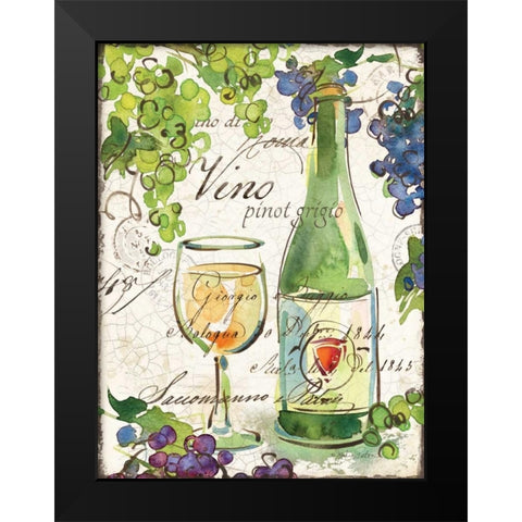Vin Pinot Black Modern Wood Framed Art Print by Paton, Julie