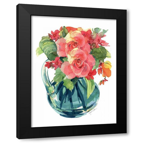 Bright Rose Bouquet II Black Modern Wood Framed Art Print with Double Matting by Paton, Julie