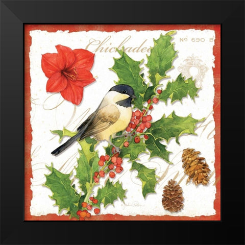 Holiday Birds I Black Modern Wood Framed Art Print by Paton, Julie