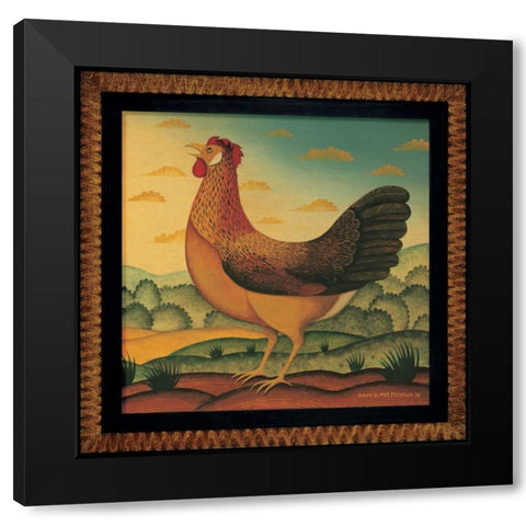 Hen Black Modern Wood Framed Art Print by Pedersen, Diane
