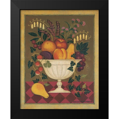 Fruit and Flowers I Black Modern Wood Framed Art Print by Pedersen, Diane