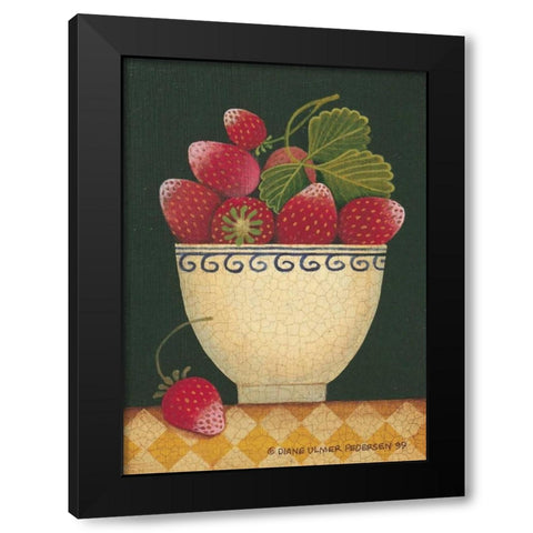 Cup O Strawberries Black Modern Wood Framed Art Print by Pedersen, Diane
