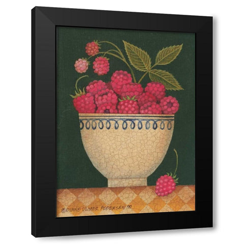 Cup O Raspberries Black Modern Wood Framed Art Print by Pedersen, Diane