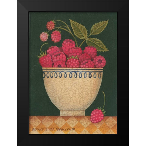 Cup O Raspberries Black Modern Wood Framed Art Print by Pedersen, Diane