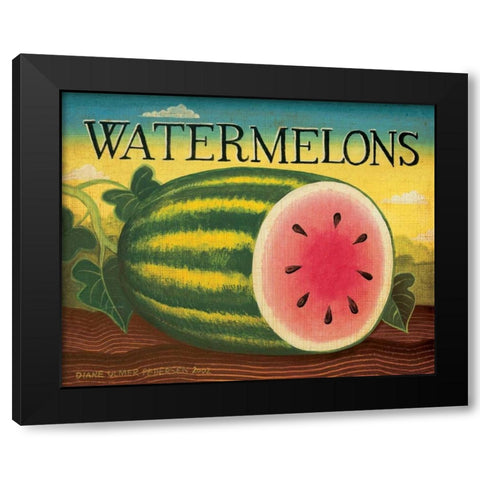 Watermelons Black Modern Wood Framed Art Print by Pedersen, Diane