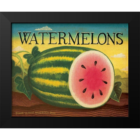 Watermelons Black Modern Wood Framed Art Print by Pedersen, Diane