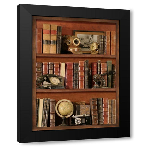 Librairie III Black Modern Wood Framed Art Print by Pela Design