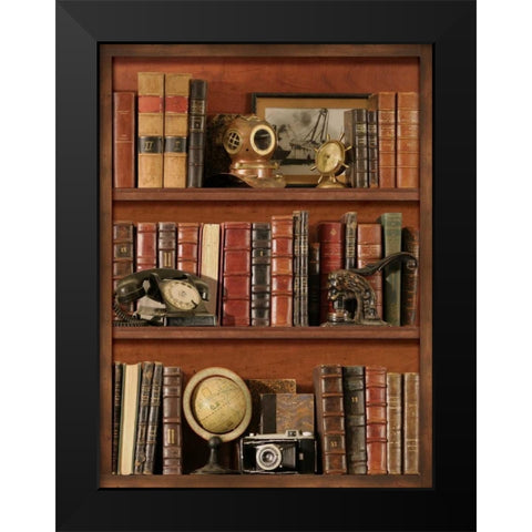 Librairie III Black Modern Wood Framed Art Print by Pela Design