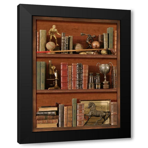 Librairie IV Black Modern Wood Framed Art Print with Double Matting by Pela Design