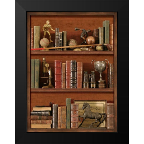 Librairie IV Black Modern Wood Framed Art Print by Pela Design