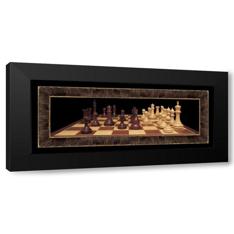 Chess I Black Modern Wood Framed Art Print by Pela Design
