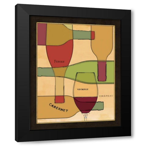 Wine Cellar II Black Modern Wood Framed Art Print with Double Matting by Pela Design