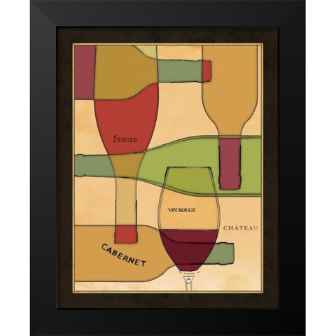 Wine Cellar II Black Modern Wood Framed Art Print by Pela Design