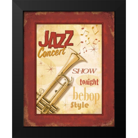 New Orleans Jazz I Black Modern Wood Framed Art Print by Pela Design