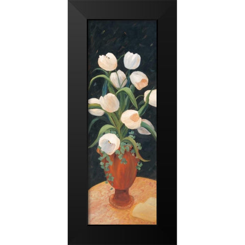 Tulips by Night Black Modern Wood Framed Art Print by Platt, Leila