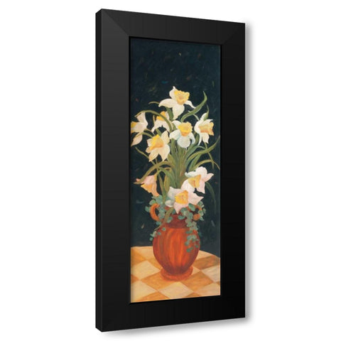 Daffodils at Dark Black Modern Wood Framed Art Print with Double Matting by Platt, Leila