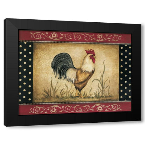 Cock-a-doodle-doo Black Modern Wood Framed Art Print by Poloson, Kimberly