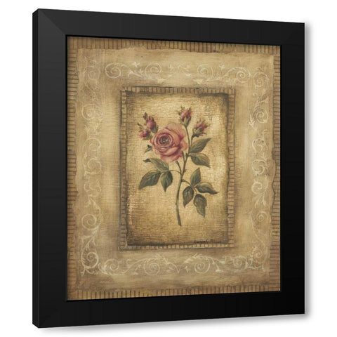 Savin Rose Black Modern Wood Framed Art Print with Double Matting by Poloson, Kimberly