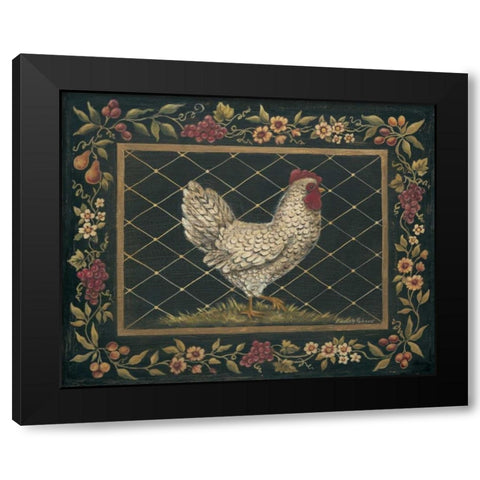 Old World Hen Black Modern Wood Framed Art Print by Poloson, Kimberly