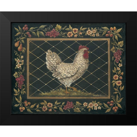 Old World Hen Black Modern Wood Framed Art Print by Poloson, Kimberly