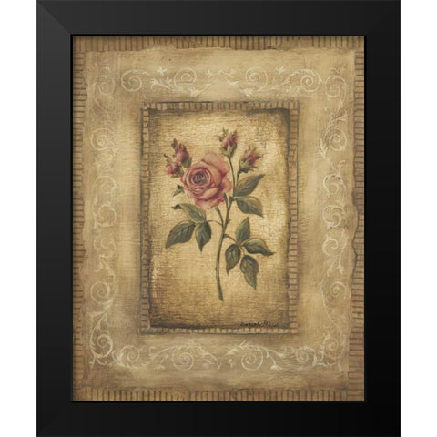 Grand Savin Rose Black Modern Wood Framed Art Print by Poloson, Kimberly