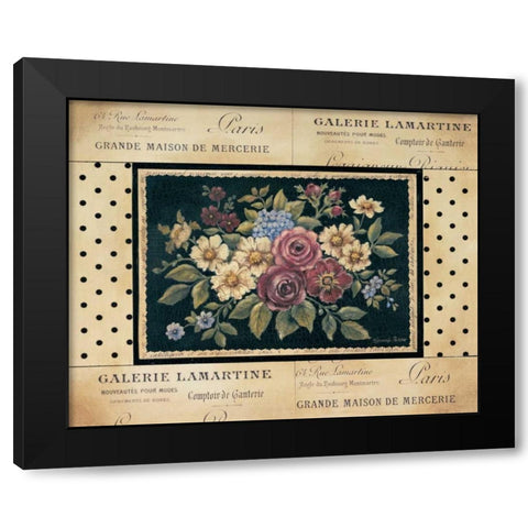 Vintage Bouquet II Black Modern Wood Framed Art Print with Double Matting by Poloson, Kimberly