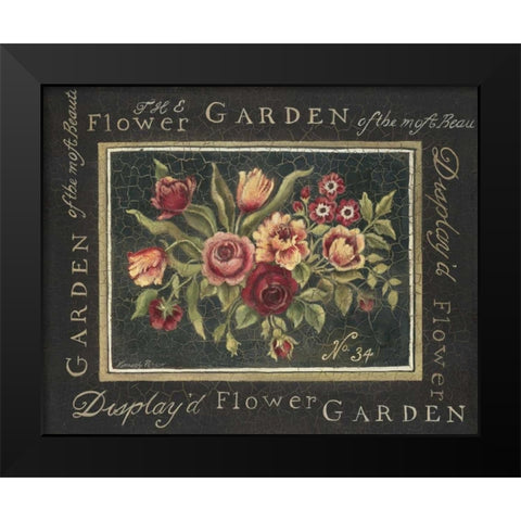 Flower Garden No. 34 Black Modern Wood Framed Art Print by Poloson, Kimberly