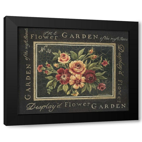 Flower Garden No. 35 Black Modern Wood Framed Art Print by Poloson, Kimberly