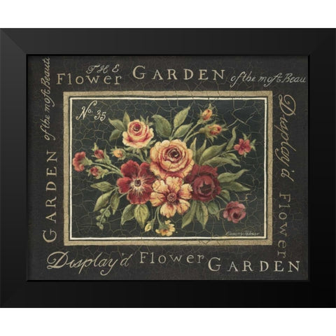 Flower Garden No. 35 Black Modern Wood Framed Art Print by Poloson, Kimberly