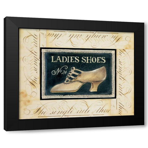 Ladies Shoes No. 24 Black Modern Wood Framed Art Print by Poloson, Kimberly