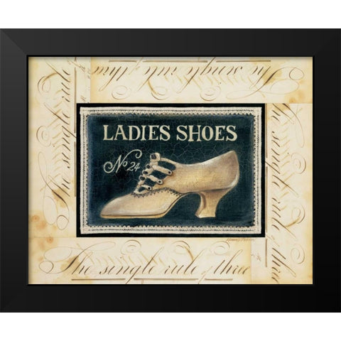 Ladies Shoes No. 24 Black Modern Wood Framed Art Print by Poloson, Kimberly